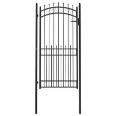 Portail de clôture avec pointes Acier 100x200 cm Noir
