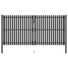 Portail de clôture de jardin Acier 4x2,25 m Anthracite