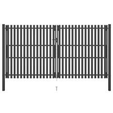 Portail de clôture de jardin Acier 4x2,5 m Anthracite