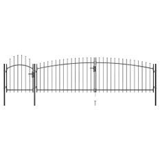 Portail de clôture de jardin avec dessus en lance 5x1,5 m Noir