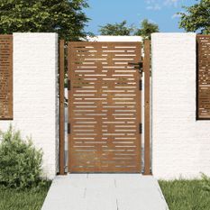 Portail de jardin 105x130 cm acier corten conception de carré