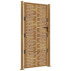 Portail de jardin 105x205 cm acier corten conception de carré