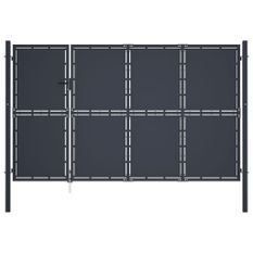 Portail de jardin Acier 350 x 150 cm Anthracite