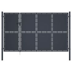 Portail de jardin Acier 350 x 200 cm Anthracite