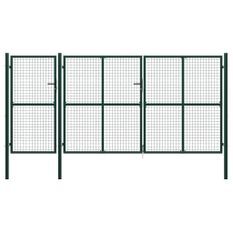 Portail de jardin Acier 400 x 150 cm Vert 2