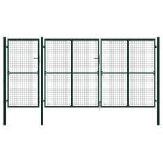 Portail de jardin Acier 400 x 200 cm Vert