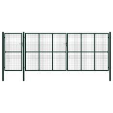 Portail de jardin Acier 500 x 175 cm Vert