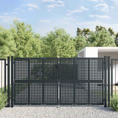 Portail de jardin anthracite 300x175 cm acier