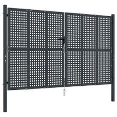 Portail de jardin anthracite 300x225 cm acier