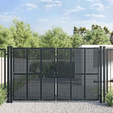 Portail de jardin anthracite 300x250 cm acier