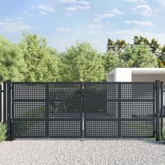 Portail de jardin anthracite 400x175 cm acier