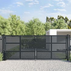Portail de jardin anthracite 400x200 cm acier