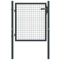 Portail en maille de jardin Acier galvanisé 100 x 125 cm Gris