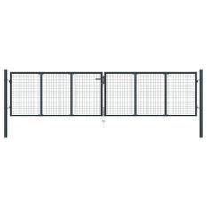 Portail en maille de jardin Acier galvanisé 400 x 150 cm Gris