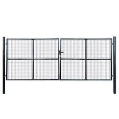 Portail en maille de jardin Acier galvanisé 400 x 150 cm Gris 2