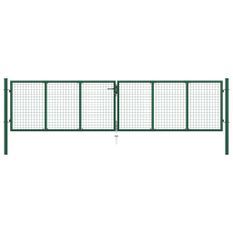 Portail en treillis de jardin Acier 400 x 100 cm Vert