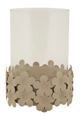 Porte-bougie dune c/verre cm ø12x16