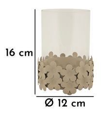 Porte-bougie dune c/verre cm ø12x16