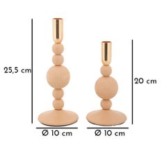 Porte-bougies aster rose, lot de 2, ø 10 cm, x 20-25,5 cm