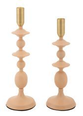 Porte-bougies gémeaux rose lot de 2 pièces cm ø10x29-10x33
