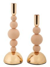 Porte-bougies rose bolly, lot de 2 pièces cm