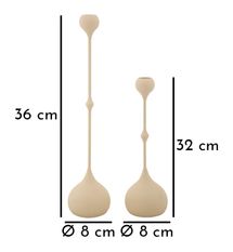 Porte-bougies slimmy cream, ensemble de 2 pièces, ø 8x26-8x37 cm