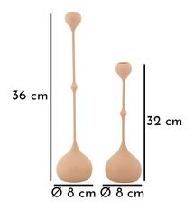 Porte-bougies slimmy rose, lot de 2 pièces, ø 8x26-8x37 cm