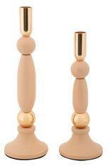 Porte-bougies strek rose, lot de 2, ø9,5 x 25 cm - 9,5 x 30 cm