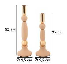 Porte-bougies strek rose, lot de 2, ø9,5 x 25 cm - 9,5 x 30 cm