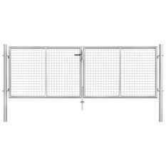 Porte de jardin Acier galvanisé 306x125 cm Argenté