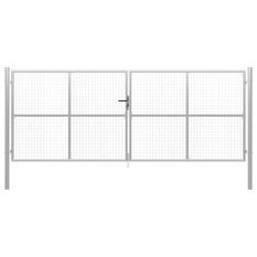 Porte de jardin Acier galvanisé 415x200 cm Argenté