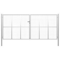 Porte de jardin Acier galvanisé 415x250 cm Argenté