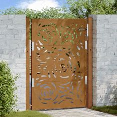Porte de jardin acier résistant aux intempéries design flamme
