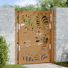 Porte de jardin acier résistant aux intempéries design vagues