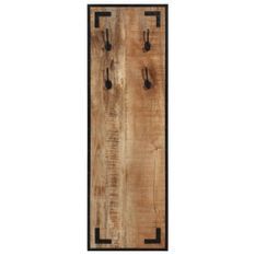 Porte-manteau mural 35 × 8 × 110 cm – Bois de manguier massif brut et fer