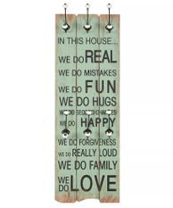 Porte-manteau mural avec 6 crochets 120 x 40 cm HAPPY LOVE