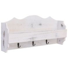 Porte-manteau mural Blanc 50x10x23 cm Bois