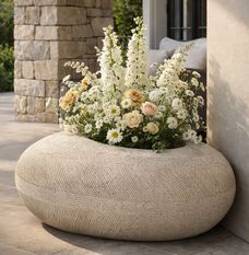 Porte-vase en pierre cm 78,5x56x33,5 (trou cm ø 28)