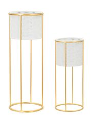 Porte-vases blanc, lot de 2, ø 17 x 46 cm - 14 x 34 cm