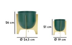 Porte-vases grent shet set de 2 pièces cm ø 24,5x26-19x21