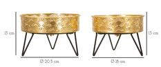 Porte-vases zanny, lot de 2 pièces, ø 20,5 x 13-18 x 13 cm