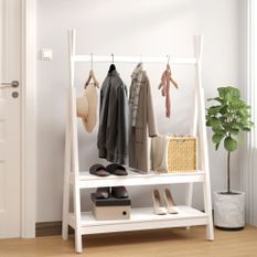 Porte-vêtements Blanc 100x45,5x150 cm Bois de pin massif