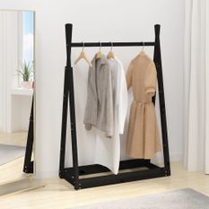 Porte-vêtements Noir 100x45x150 cm Bois de pin massif