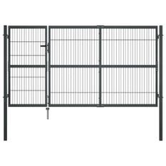 Portillon avec poteaux Acier 350 x 140 cm Anthracite