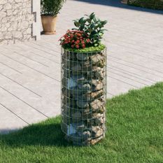 Poteau à gabion circulaire Acier galvanisé Ø50x100 cm