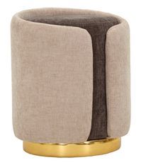 Pouf bicolore style glamour avec base dorée Ari