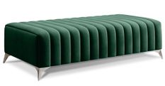 Pouf design velours avec pieds en acier chromé LOZA