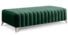 Pouf design velours avec pieds en acier chromé LOZA