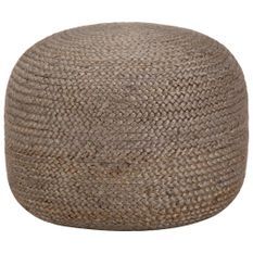 Pouf fait à la main Gris clair 45 x 30 cm Jute