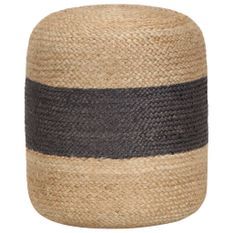 Pouf fait à la main Gris foncé 40 x 45 cm Jute